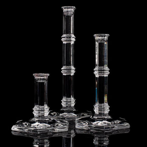 Set Of 3 Tiffany & Co. Crystal Candle Holders - Picture 9 of 9